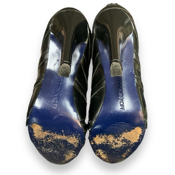 Vintage Rebecca Minkoff heels Size 6M gunmetal patent leather *heel-see photos - Picture 4 of 7
